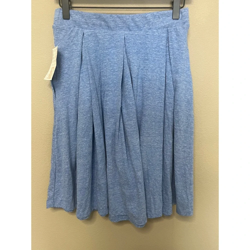 LuLaRoe Blue Heathered Pleated Midi Skirt XS - Picture 3 of 5
